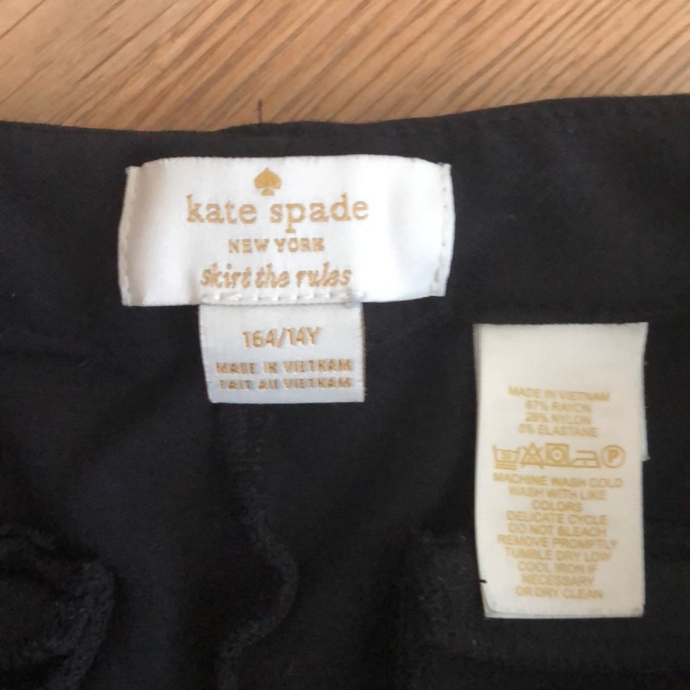 Kate Spade Girls black shorts size 164/14Y - Picture 2 of 5